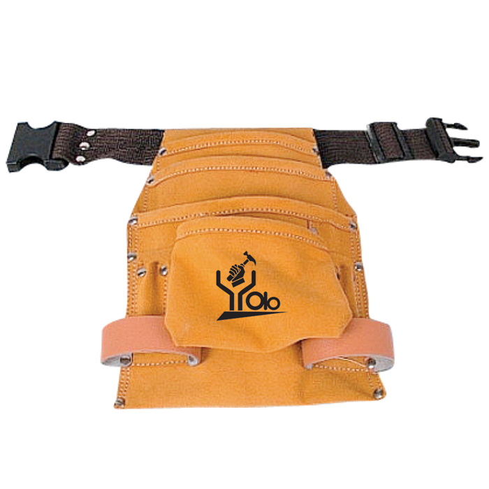 5 Pocket Split Buffed Leather Professional Tool Pouch Bag AS-199